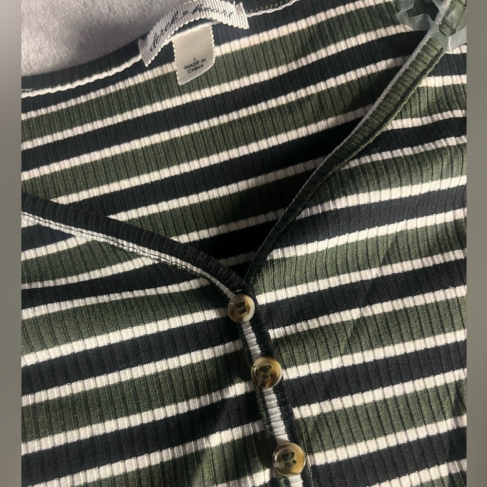 Striped Button-Up Top